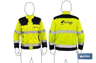 High visibility jacket | Available sizes from S to XXXL | Yellow and navy blue - Cofan